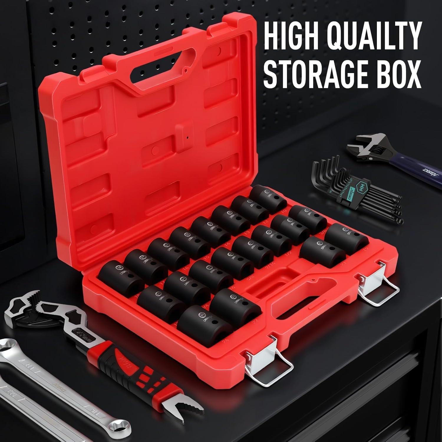 Professional 20-Piece 1/2″ Impact Socket Set – 6-Point Cr-V Steel Quality