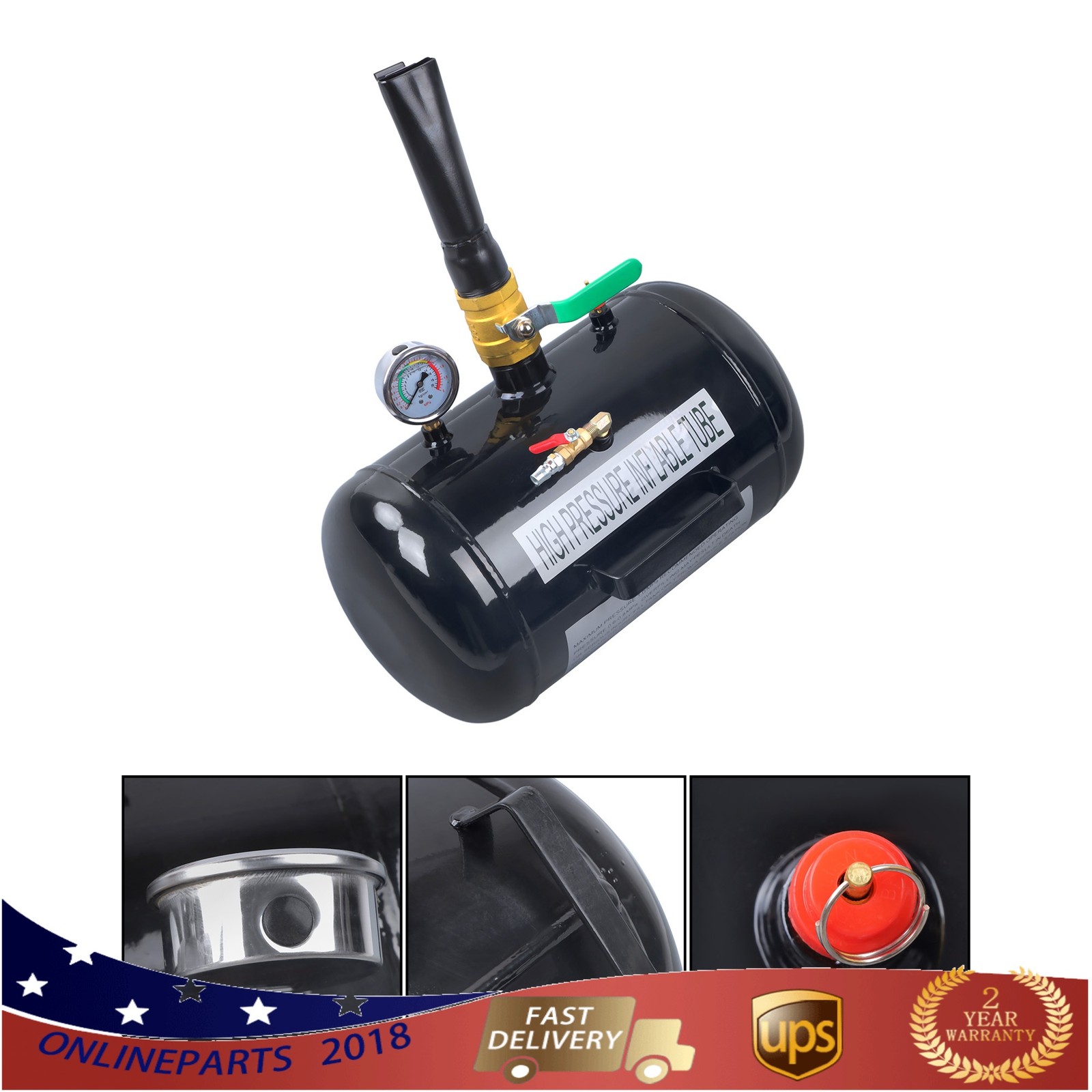 145PSI Air Tire Bead Seater Blaster Tool Seating Inflator Truck Car 5 Gallon