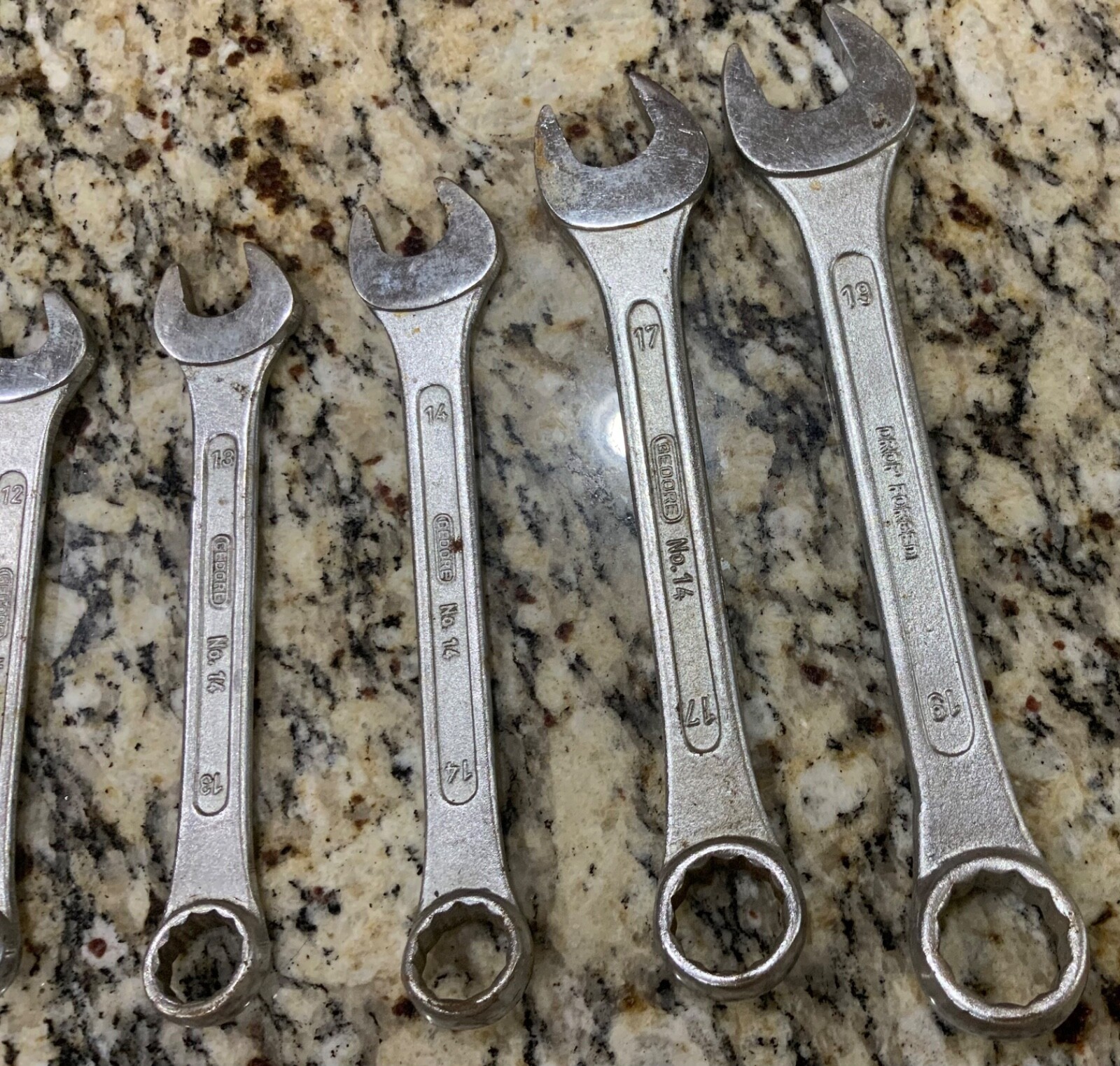 Gedore 8 Piece No. 14 12 Pt. Combination Metric Wrench Set Vintage Drop Forged