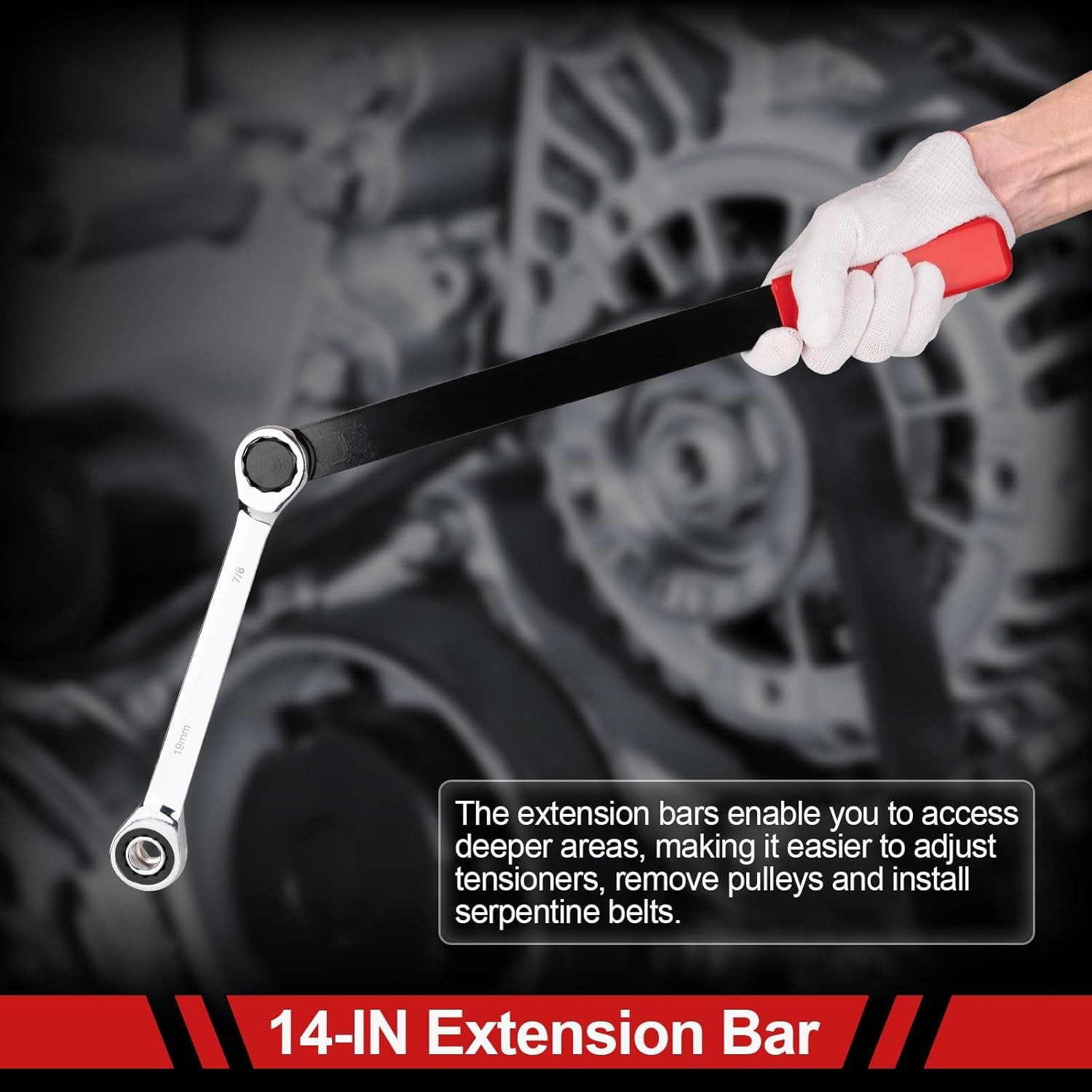 15PCS Timing Belt Tool Kit, Professional Ratchet Timing Belt Tensioner Tool