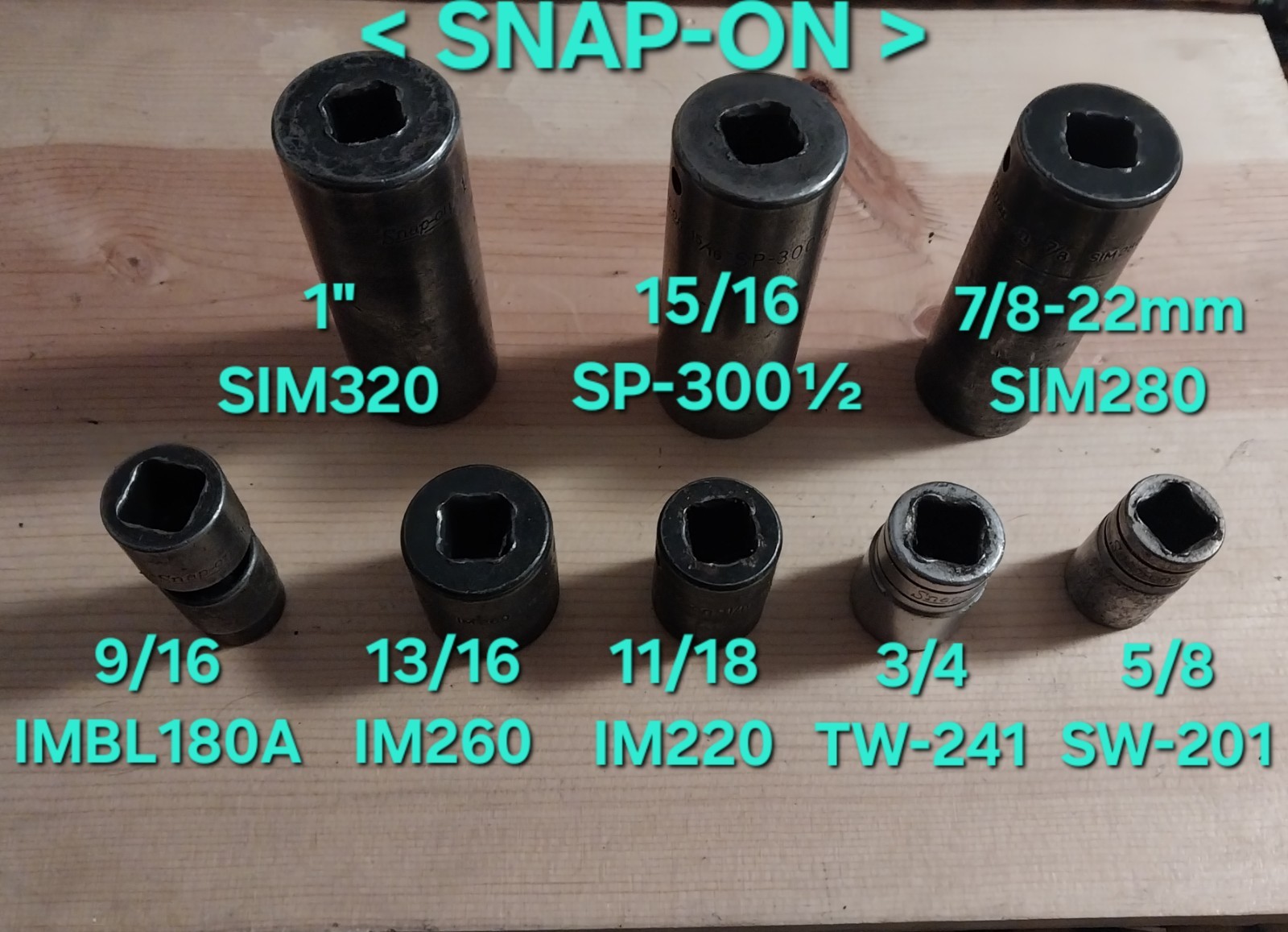 Old Snap-On / MAC / Mixed 23 Impact Sockets Extensions Heavy Duty Mechanic Lot