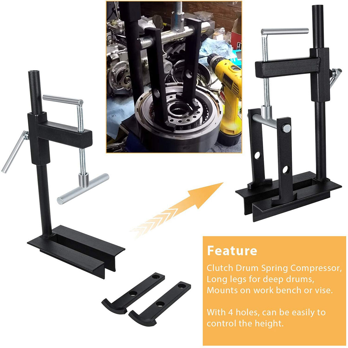 T-0158-HD Universal Clutch Drum Spring Compressor Transmission Tool for Ford GM