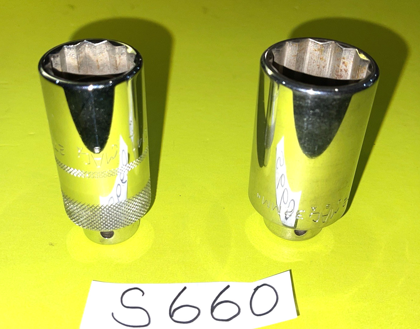MAC TOOLS 2 PIECE 1/2 DRIVE DEEP METRIC CHROME SOCKETS 27MM & 32MM