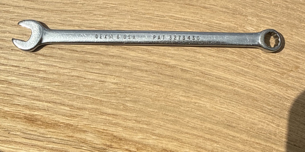 Snap On OEXM6 6mm 12Pt Combination Wrench USA 601 PAT 3273430, A+ CONDITION