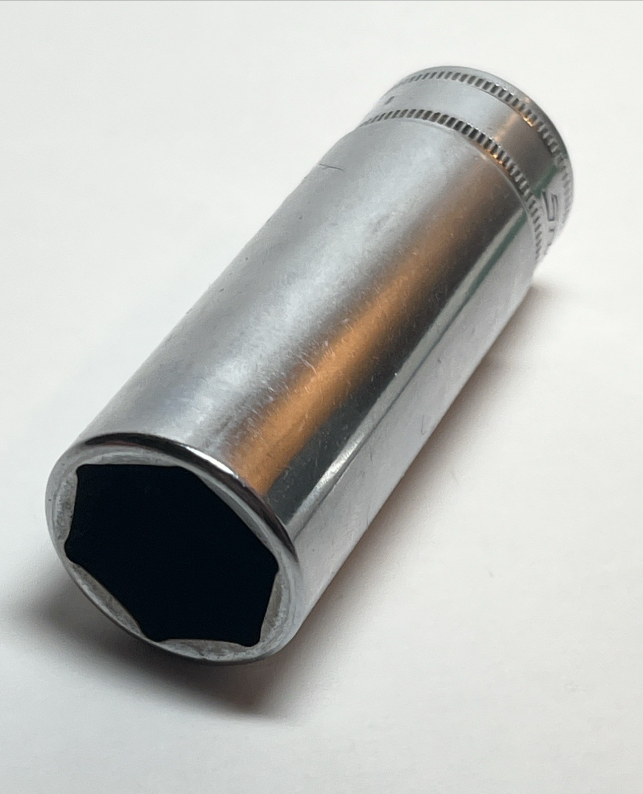Snap On Tools SFSM18 3/8 Dr 6Pt Metric 18mm Flank Dr Deep Chrome Socket USA VGC