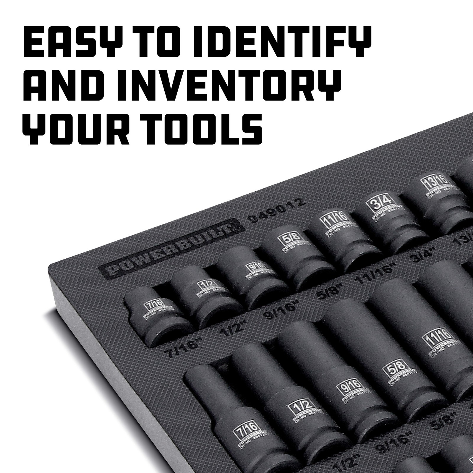 Powerbuilt 63 Piece 6 Point SAE & Metric Pro Tech Impact Socket Set – 949012