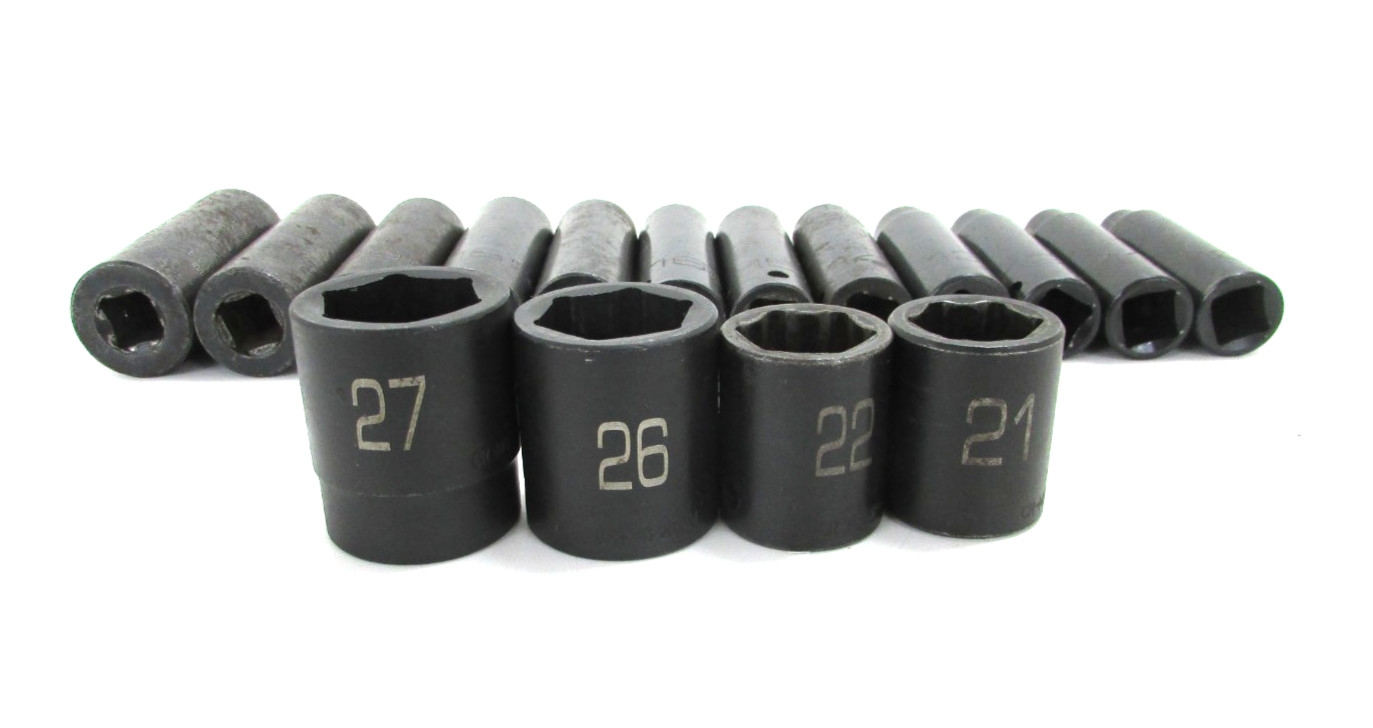 MATCO TOOLS 1/2” DRIVE METRIC DEEP IMPACT SOCKET SET, 6-POINT, USA