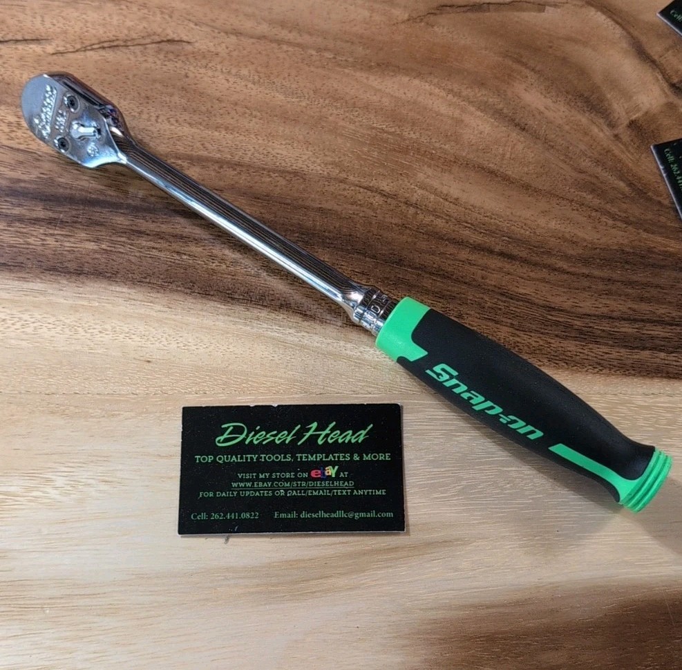 *NEW* Snap On Tools FHL100 3/8″ 100 Tooth GREEN Soft Grip Ratchet
