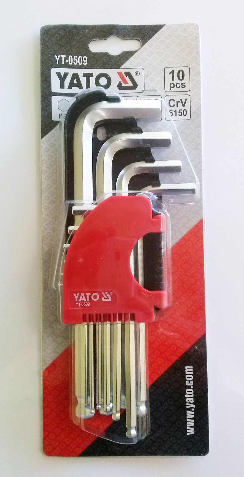 YATO YT-0509 Hex Key Set 10 Pcs 2-12mm HRC 52-55 CrV 6150