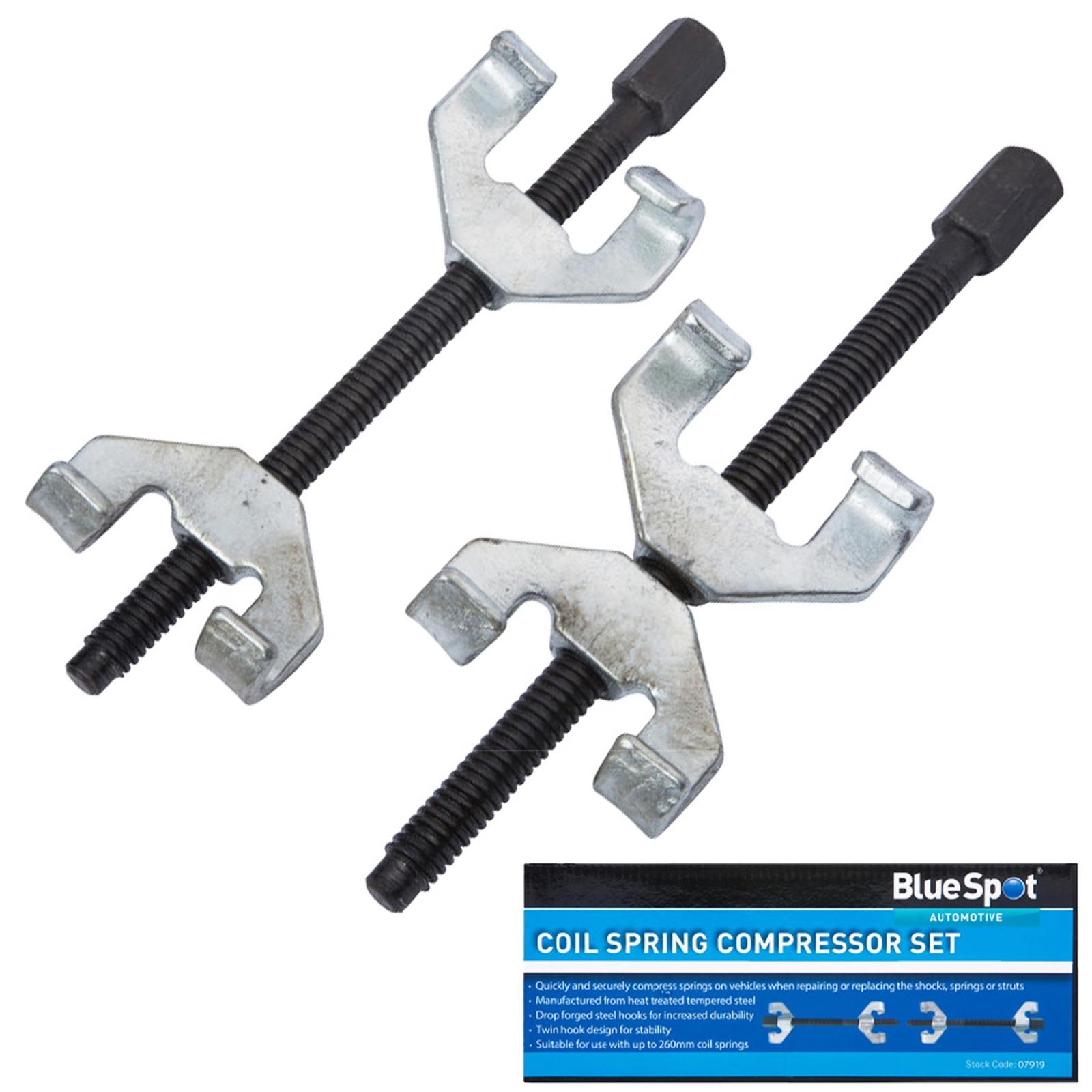 BlueSpot Coil Spring Compressor Set Suspension Clamps 260mm Tool For Car