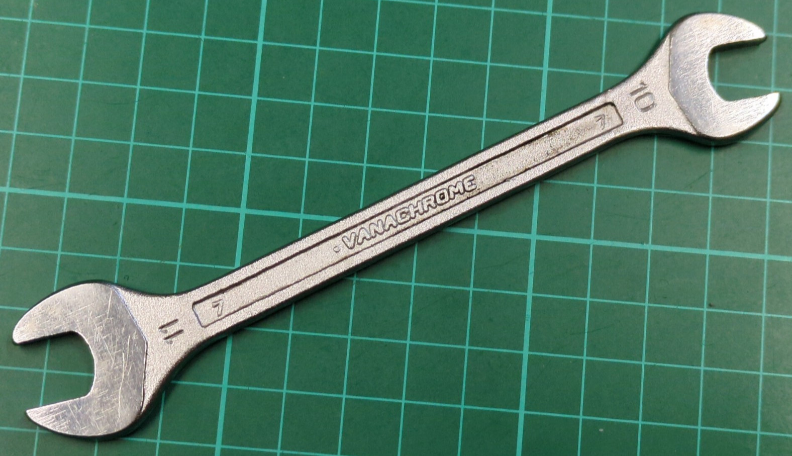 Vintage Facom No44, 10mm x 11mm Vanachrome Open Ended Spanner Made In France