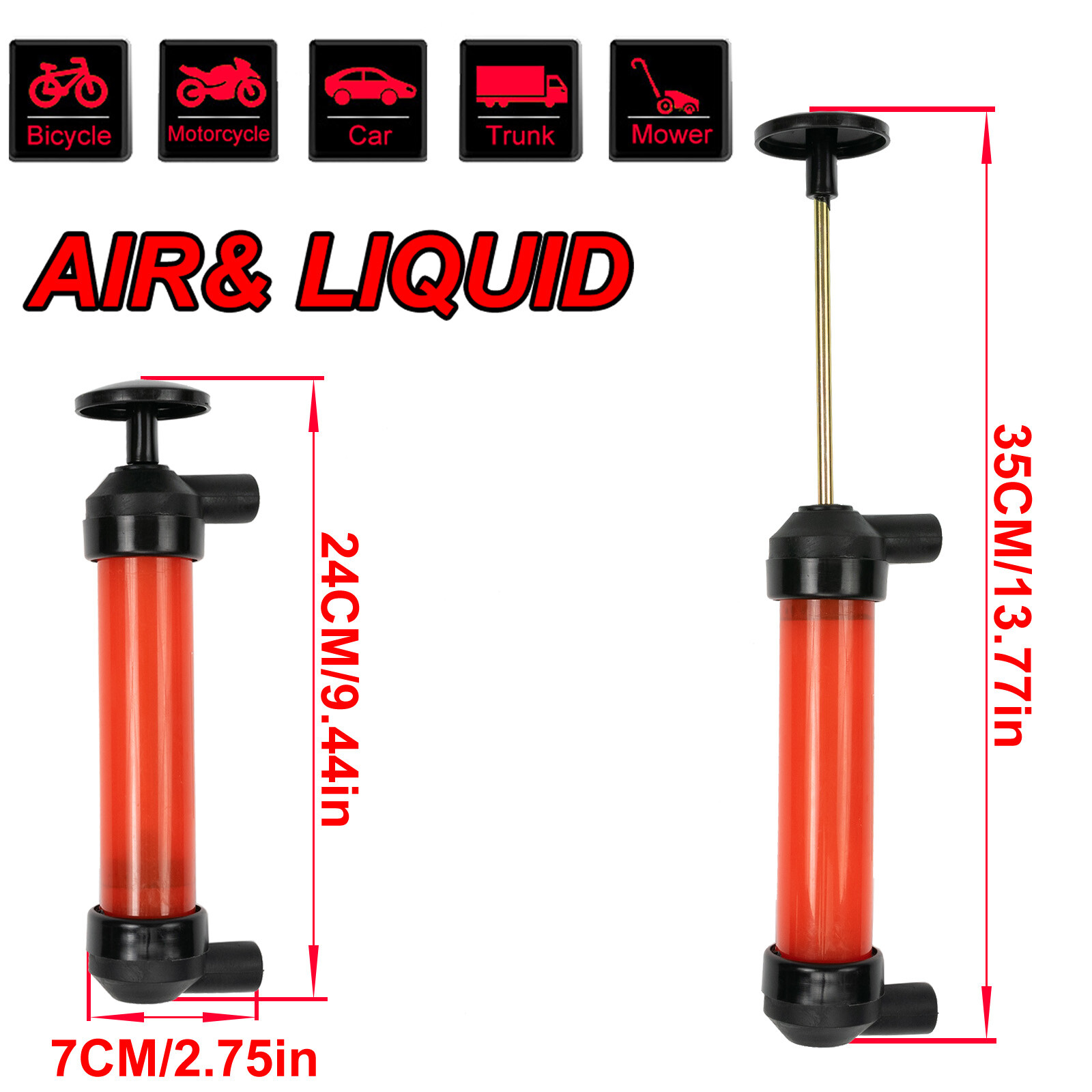 Gasoline Manual Transfer Hand Pump Siphon Car Fuel Oil Changer Water Extractor
