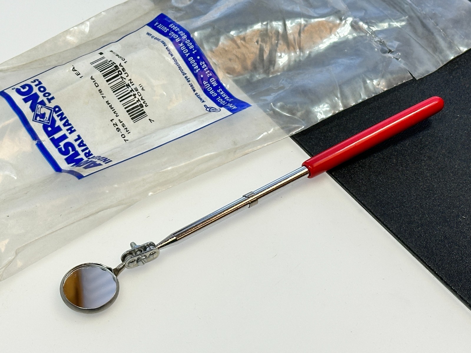 NOS Armstrong Tools 70-921 USA Telescoping Flex Inspection Mirror 7/8″ Sm. Round