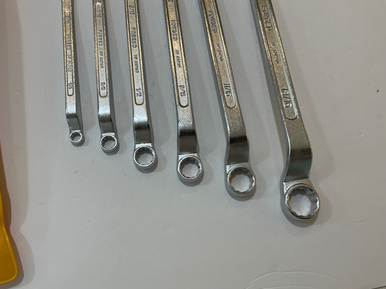 Vintage NOS Sears brand 6 box end wrench set SAE 4387 1/4” to 7/8” Japan