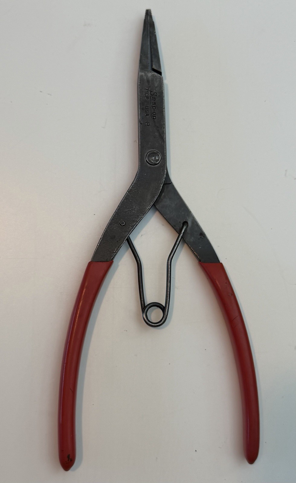Snap on Tools USA 71CP 9” RED Handle Snap Ring Pliers With Spring Loaded Handles
