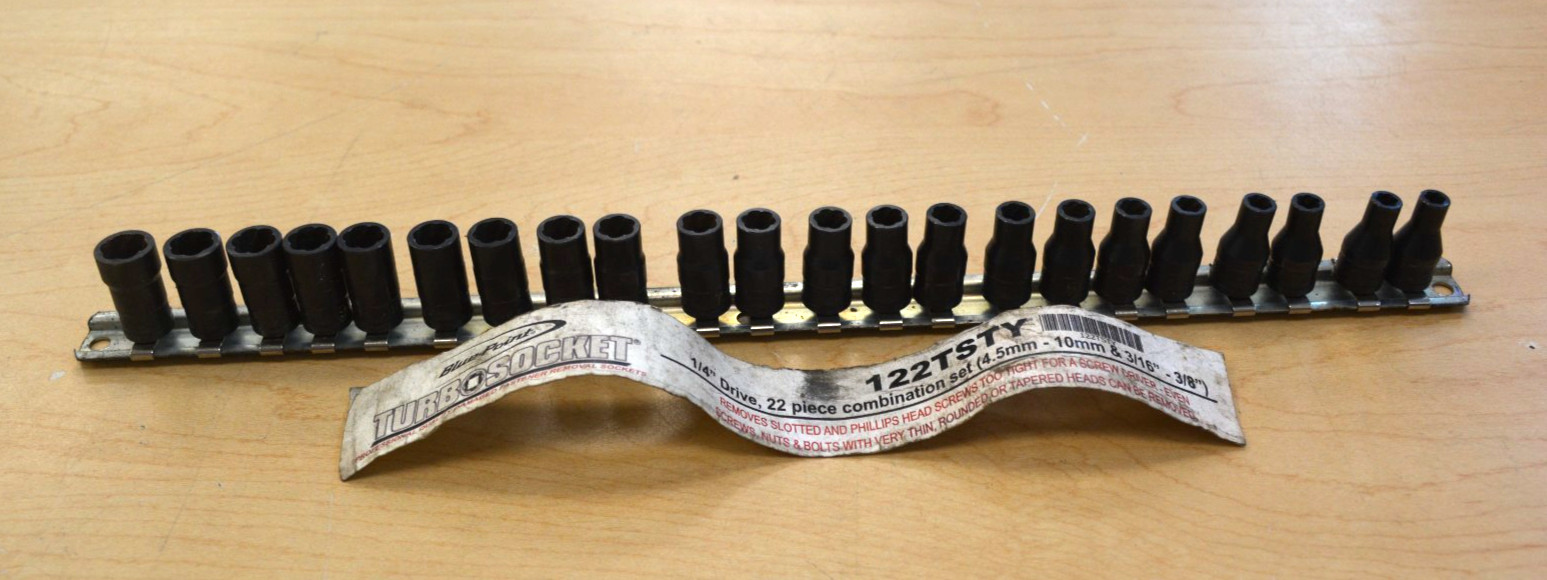 Blue Point 1/4″ Drive Combination Impact Socket Set (122TSTY) *Pre-Owned*