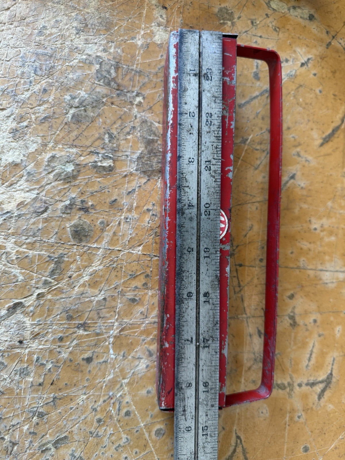 MAC Tools Red Metal Parts Tray Carry Tray Socket Holder Round Logo USA 9”