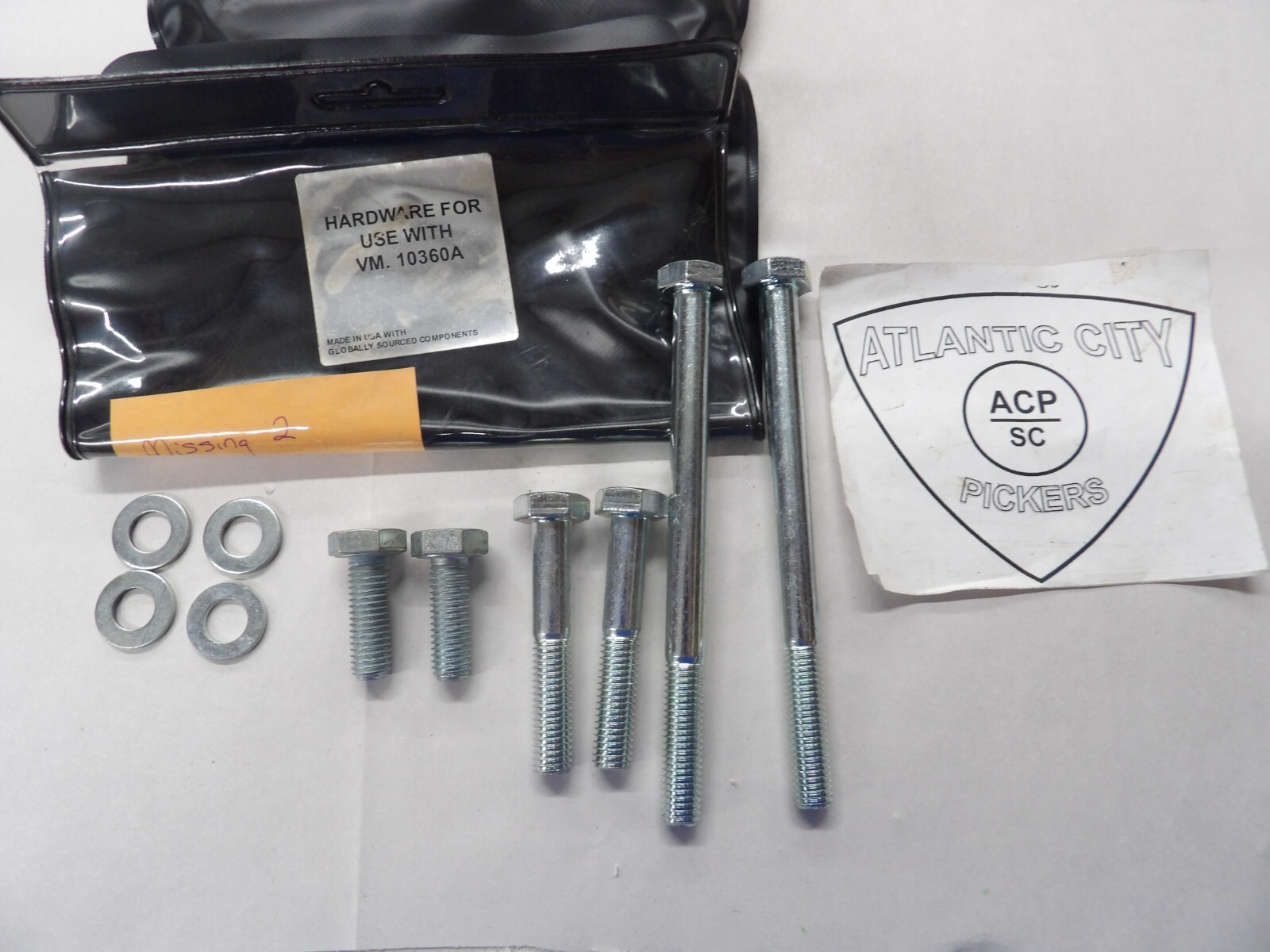 Hardware Only for V.M. 10360A Engine Lifting Brackets-Sold As Shown