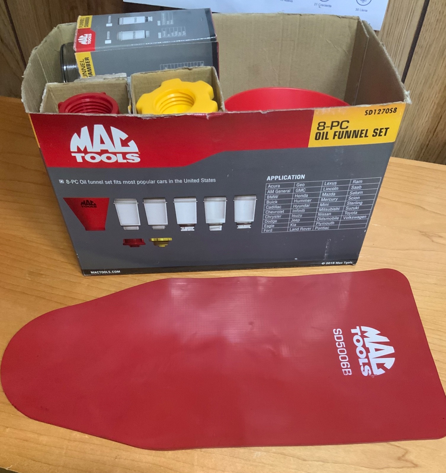 MAC TOOLS SD1270S8 8 PIECE OIL FUNNEL SET USED