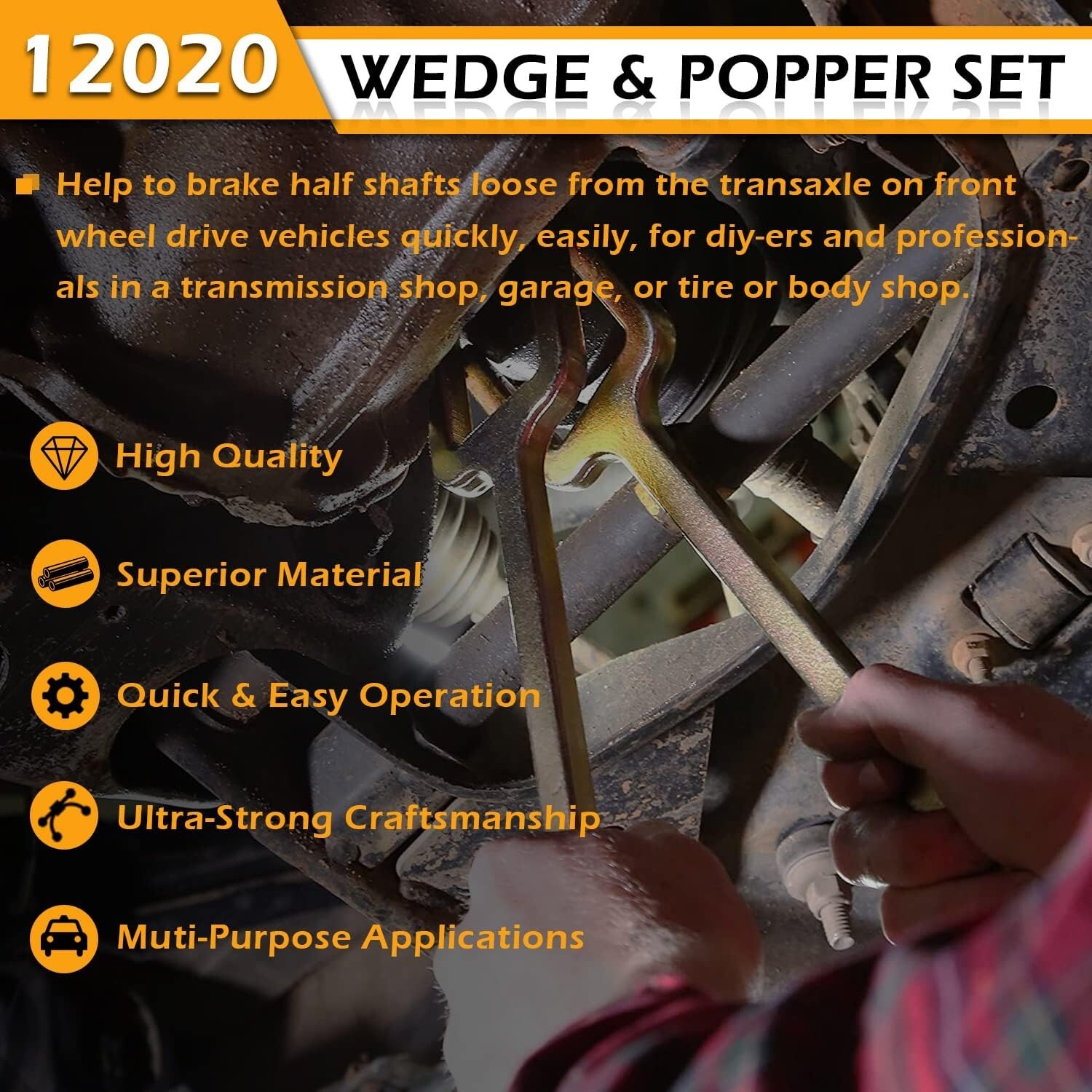 12020 Axle Popper Fork & Shim Kit FWD Half Shaft Inner CV Joint Removal Tool