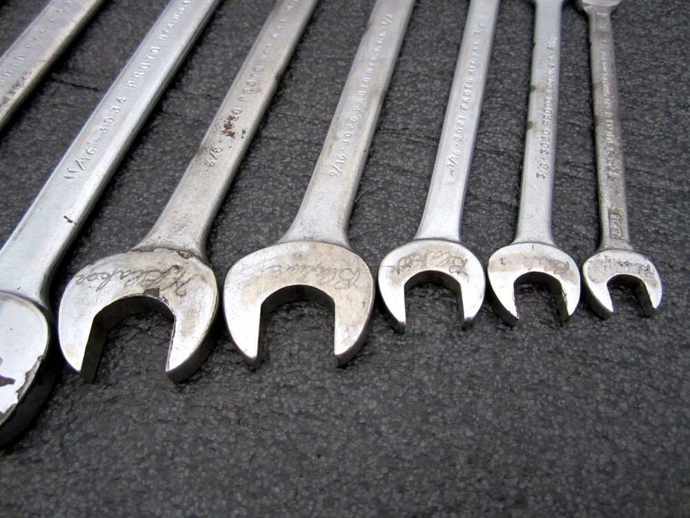 Vintage Proto 10pc SAE Open End Wrench Made in USA