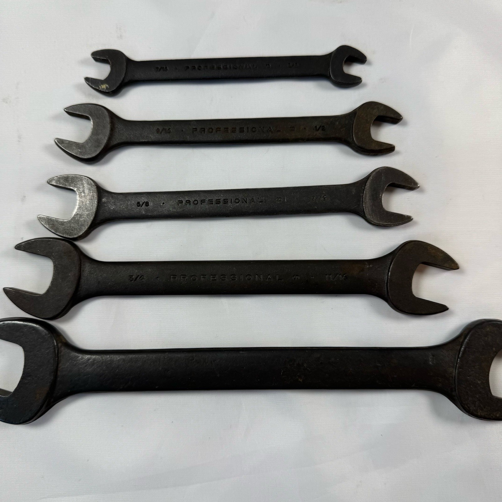 Vtg PROTO USA Professional Open End Wrench Lot 5pc 3045B,3035B,3030B,3026B,3021B