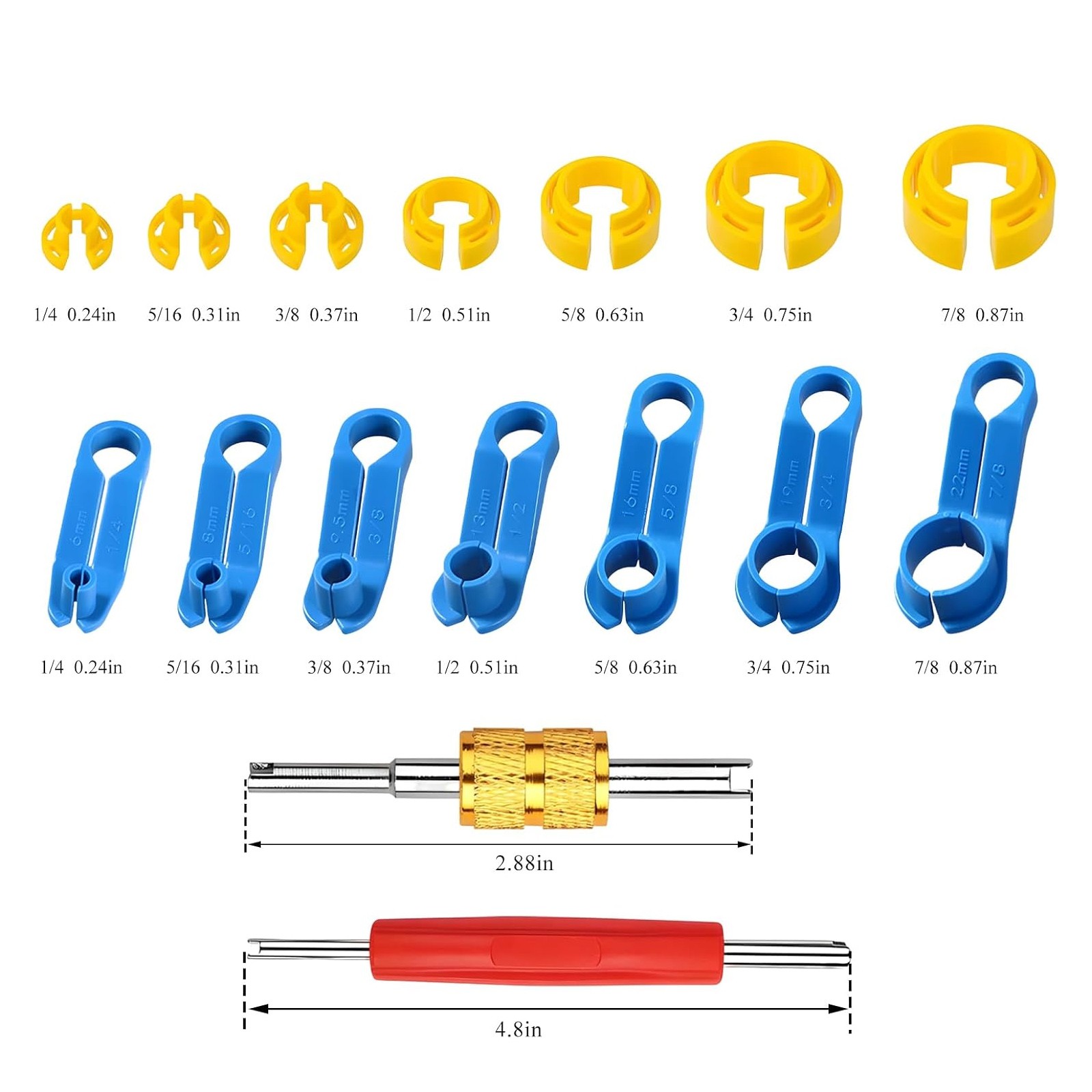 16PCS AC Fuel Line Quick Disconnect Tools Set 7 Sizes Car Removal Tool Kit w/Box