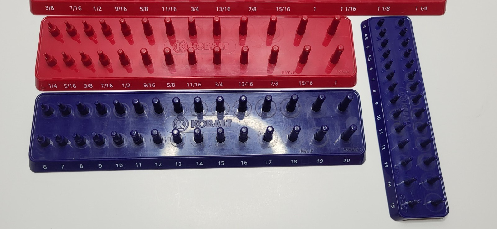 Kobalt Socket Storage Tray Organizers Lot of 5 SAE & Metric Hard Plastic Used