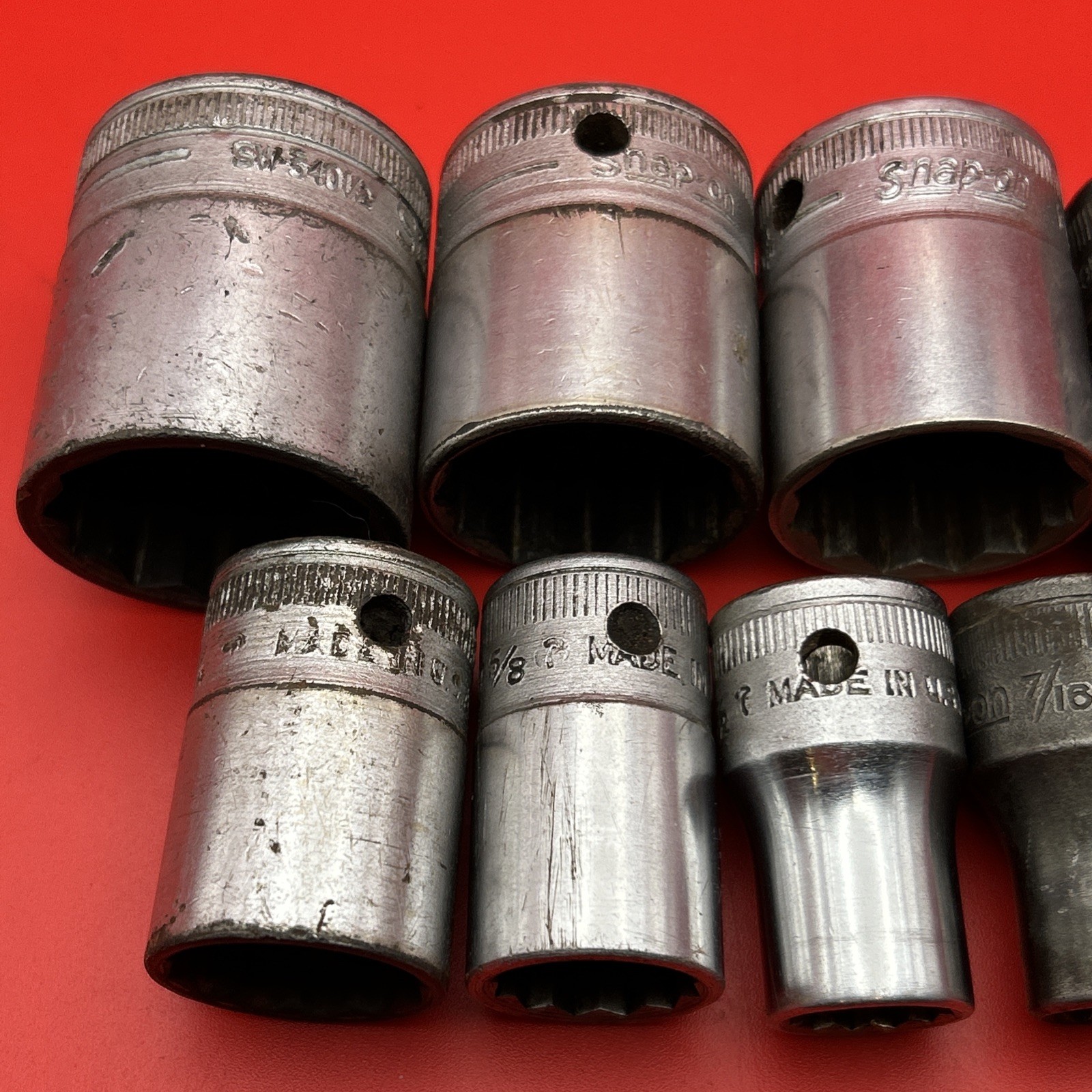 Snap On Tools Socket LOT 0f 8 1/2″ Drive 12 Point Used Set As Pictured USA