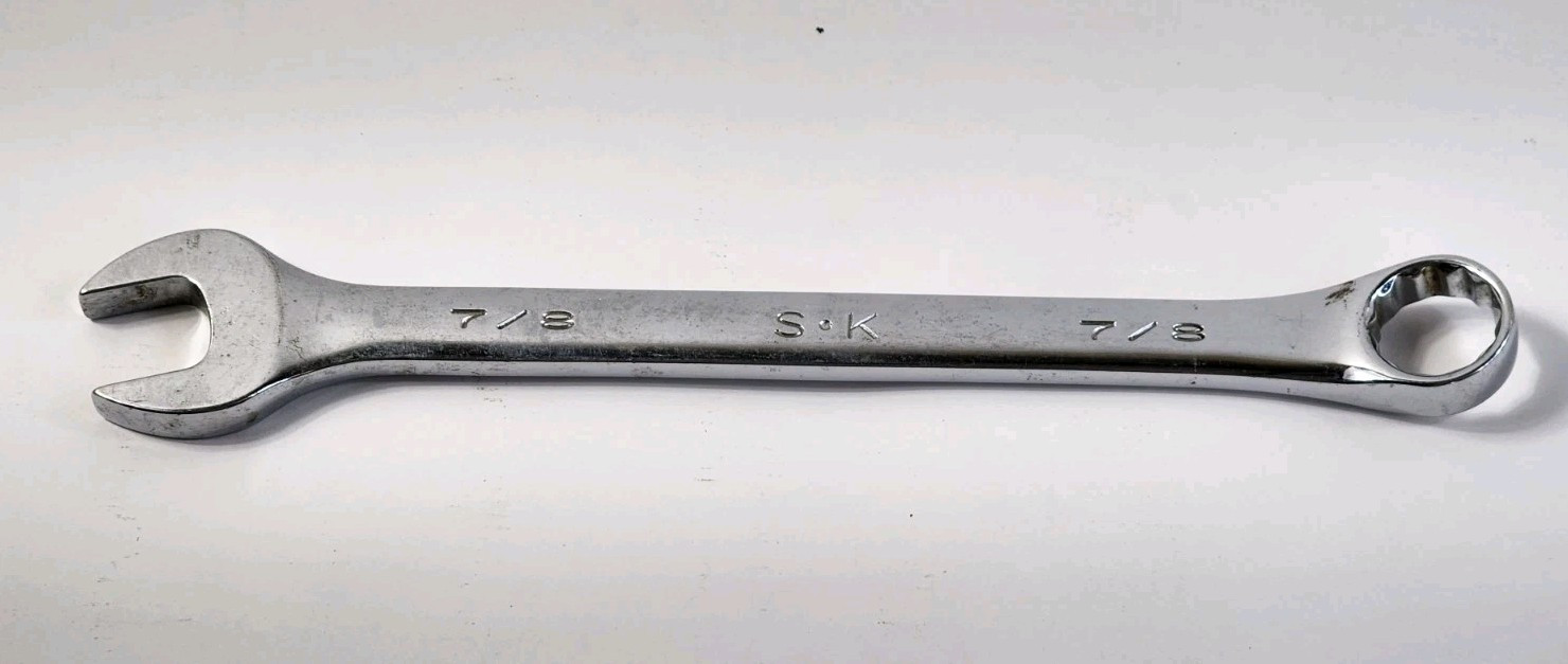SK Professional Tools 88228 7/8″ 12pt SuperKrome Fractional Combo Wrench USA