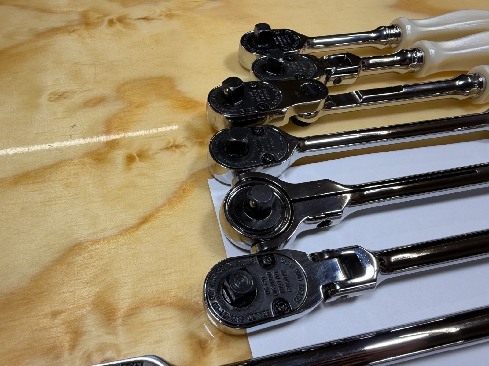 Snap-on Tools NEW RARE PEARL WHITE 8pc 3/8″ Drive Hard Grip Master Ratchet Set