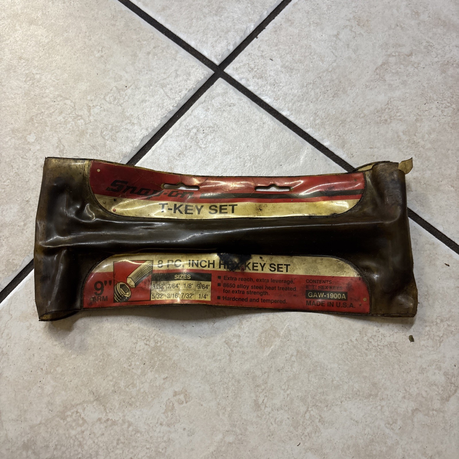 SNAP-ON T-HANDLE HEX KEYS GAW-1900 EKLIND USA