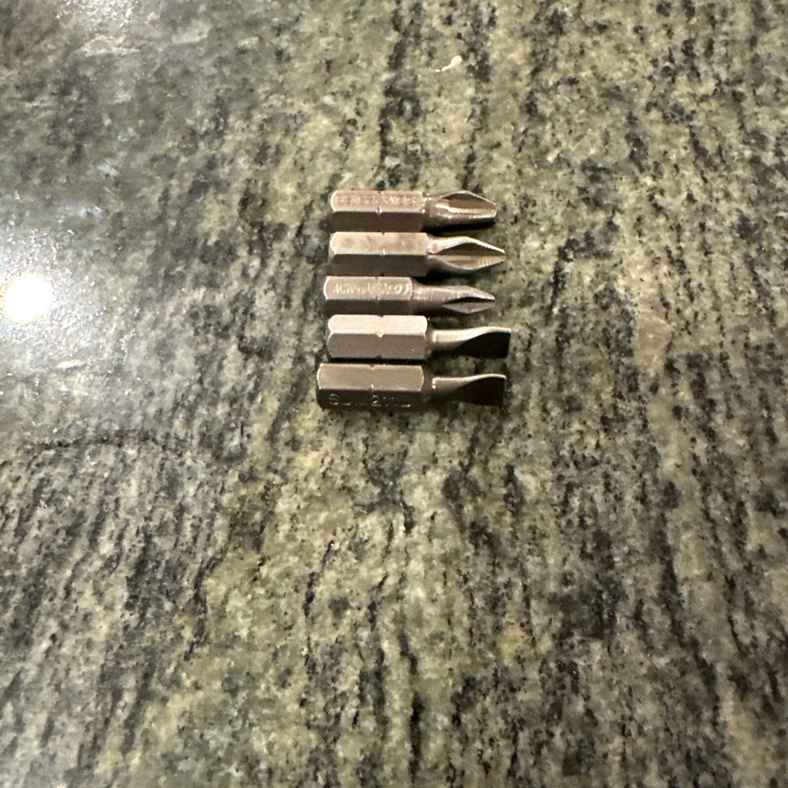 snap on 5 pc Phillips & flat Head screwdriver bit lot new