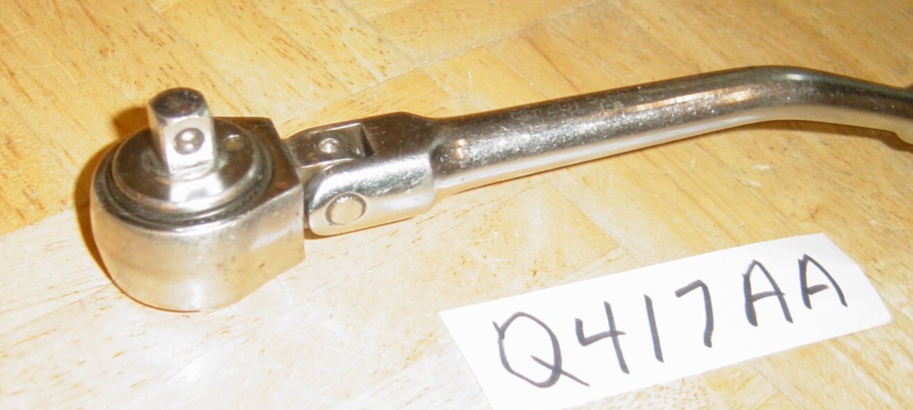 STANLEY TOOLS VINTAGE 3/8 DR. 10-1/2 INCH LONG FLEX BENT-HANDLE RATCHET 86-201S