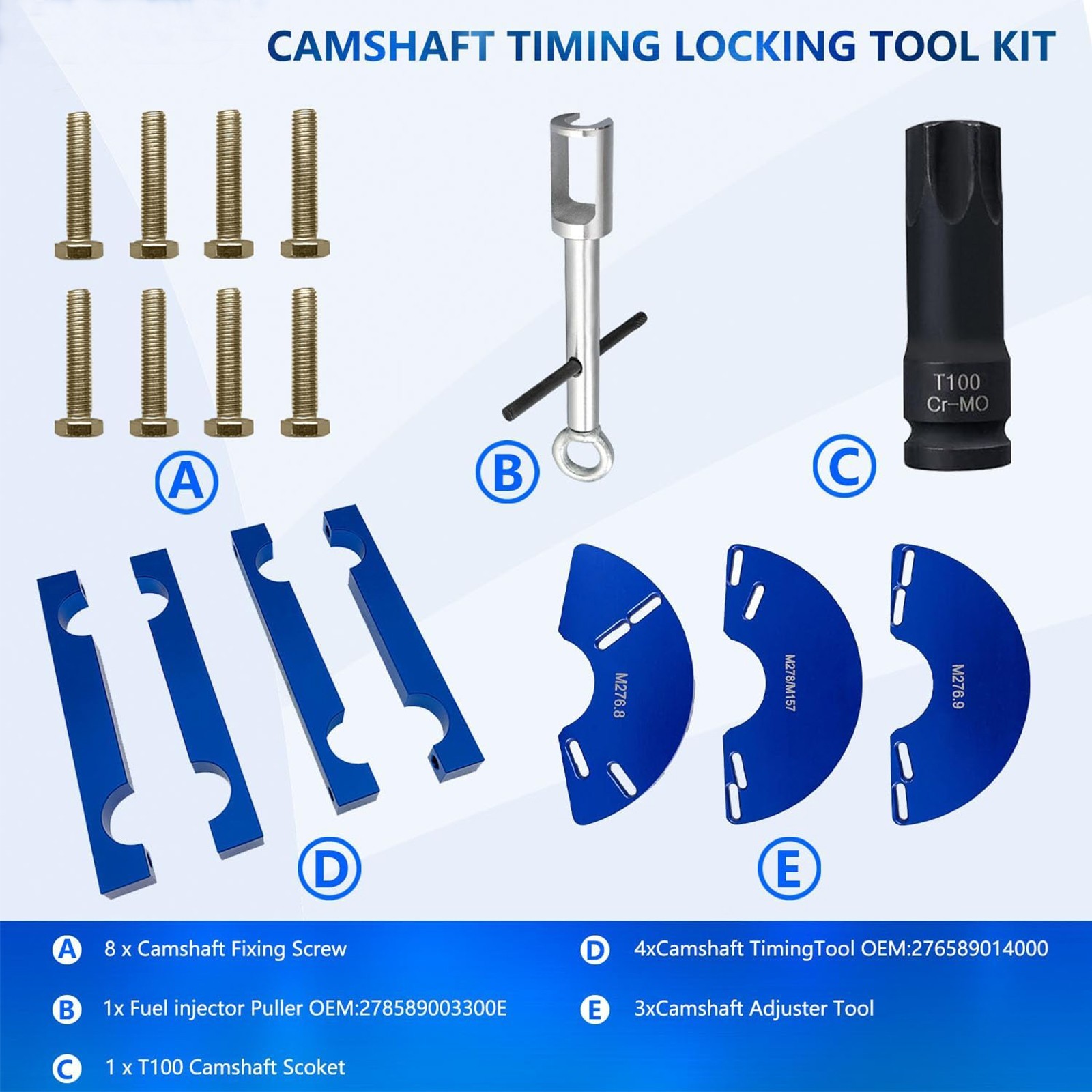 For Mercedes Benz M270/ M274/M276/M278 Camshaft Adjuster Engine Timing Tool Kit
