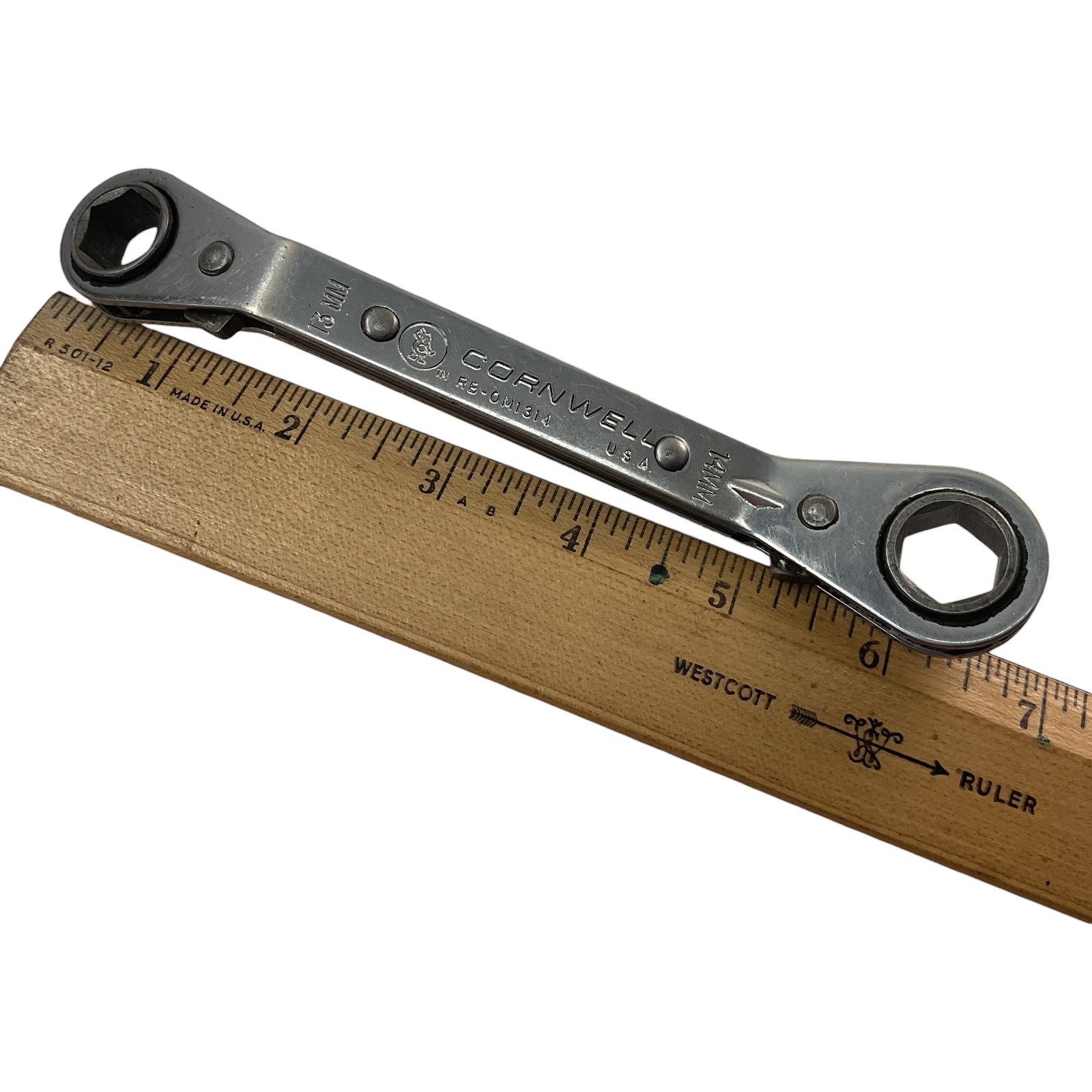 Cornwell Ratcheting Box Wrench 13mm 14mm RBOM1314 Sold As Pictured Mechanic Tool