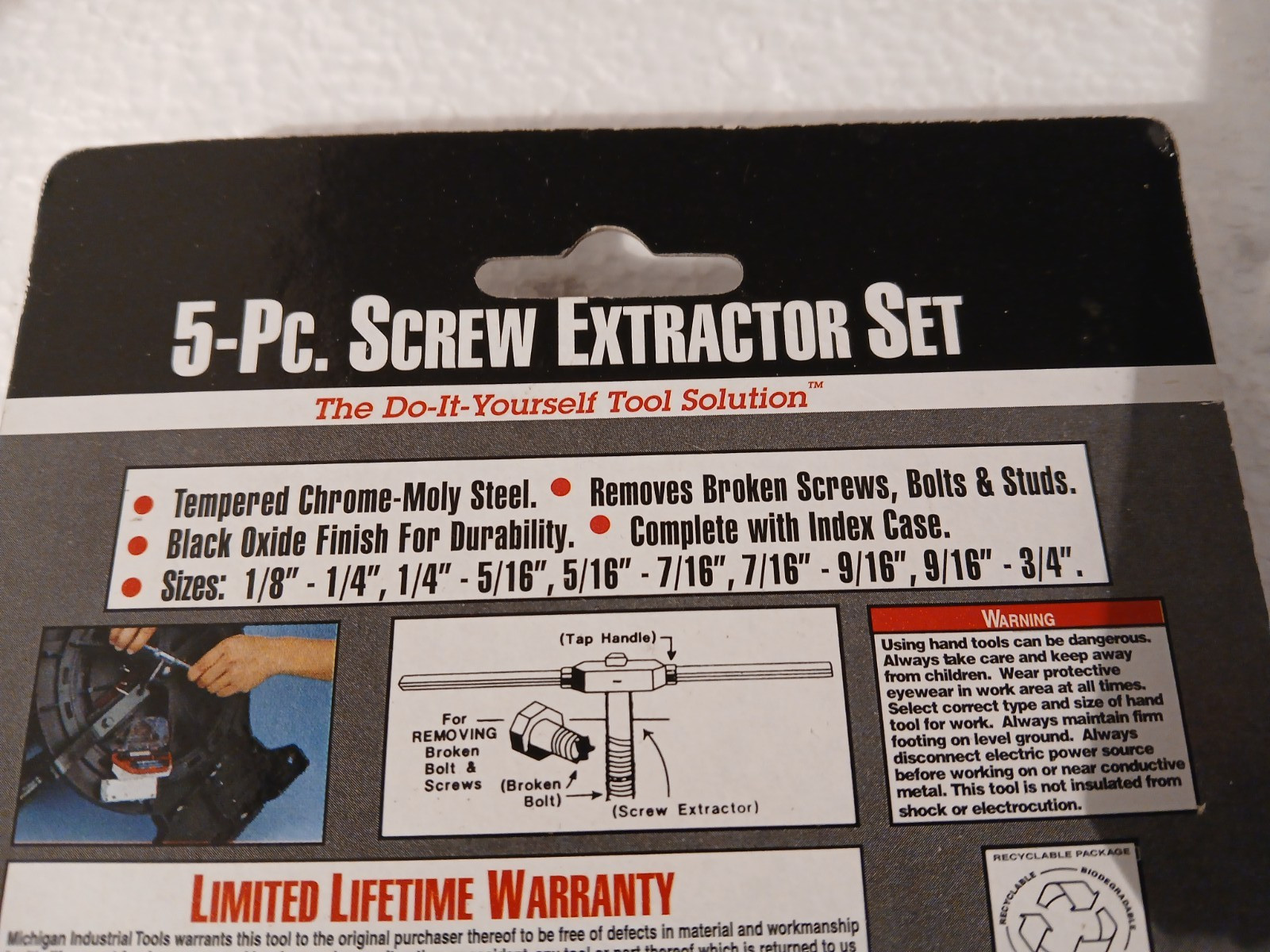 Mit 5 PC. Screw Extractor Set 7576 Chrome Moly Steel
