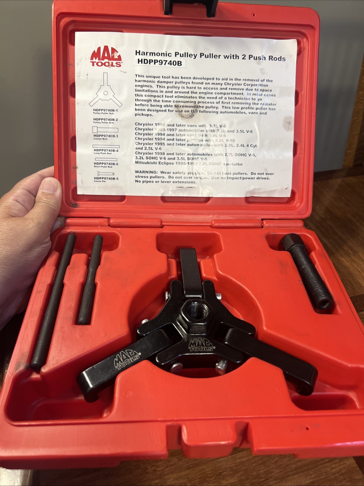 Pre-owned MAC Tools Harmonic Pulley Puller W/ 2 Push Rods HDPP9740B