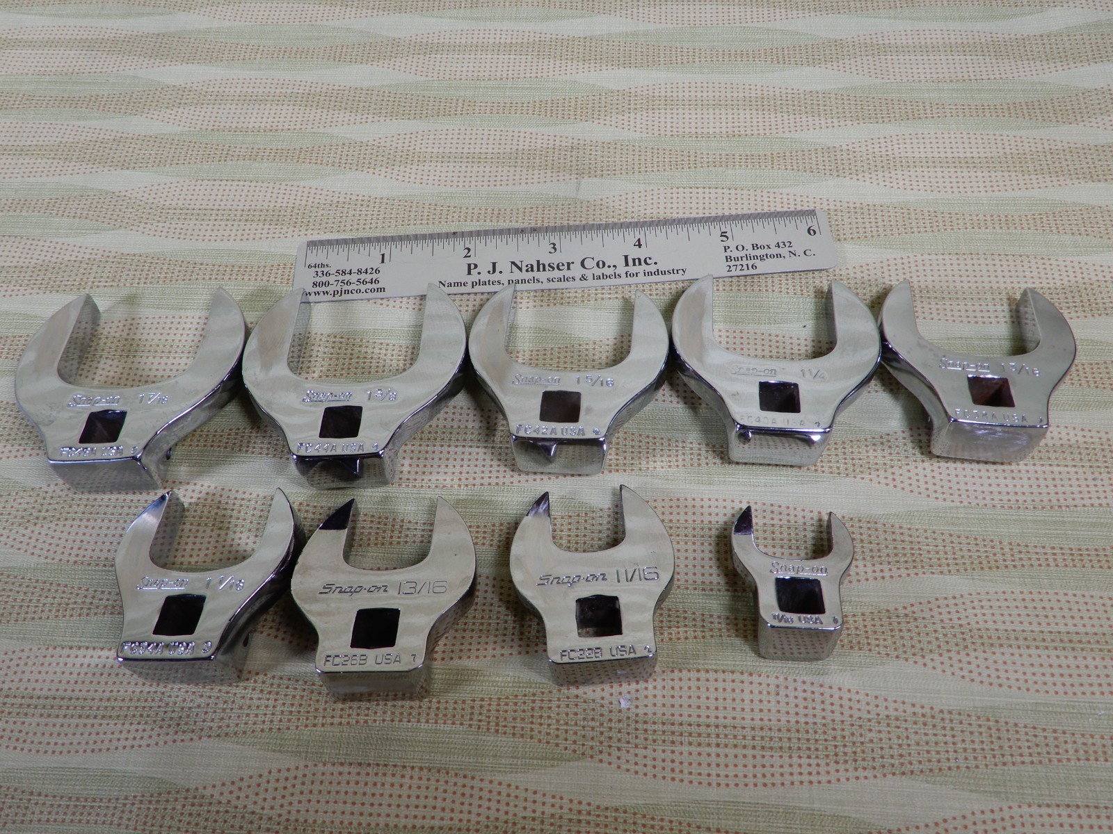 Snap-On Open End Socket Set 3/8 Drive 9 Pieces Great Condition VX