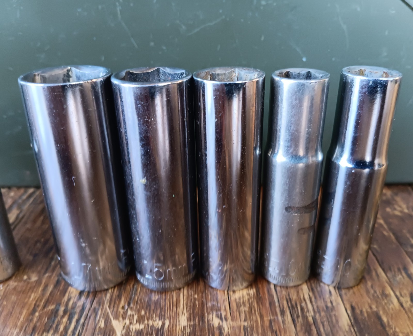 Craftsman Socket Set 3/8″ Drive Deep ~ SAE & Metric ~ Mixed Sizes Lot of 9 ~ USA