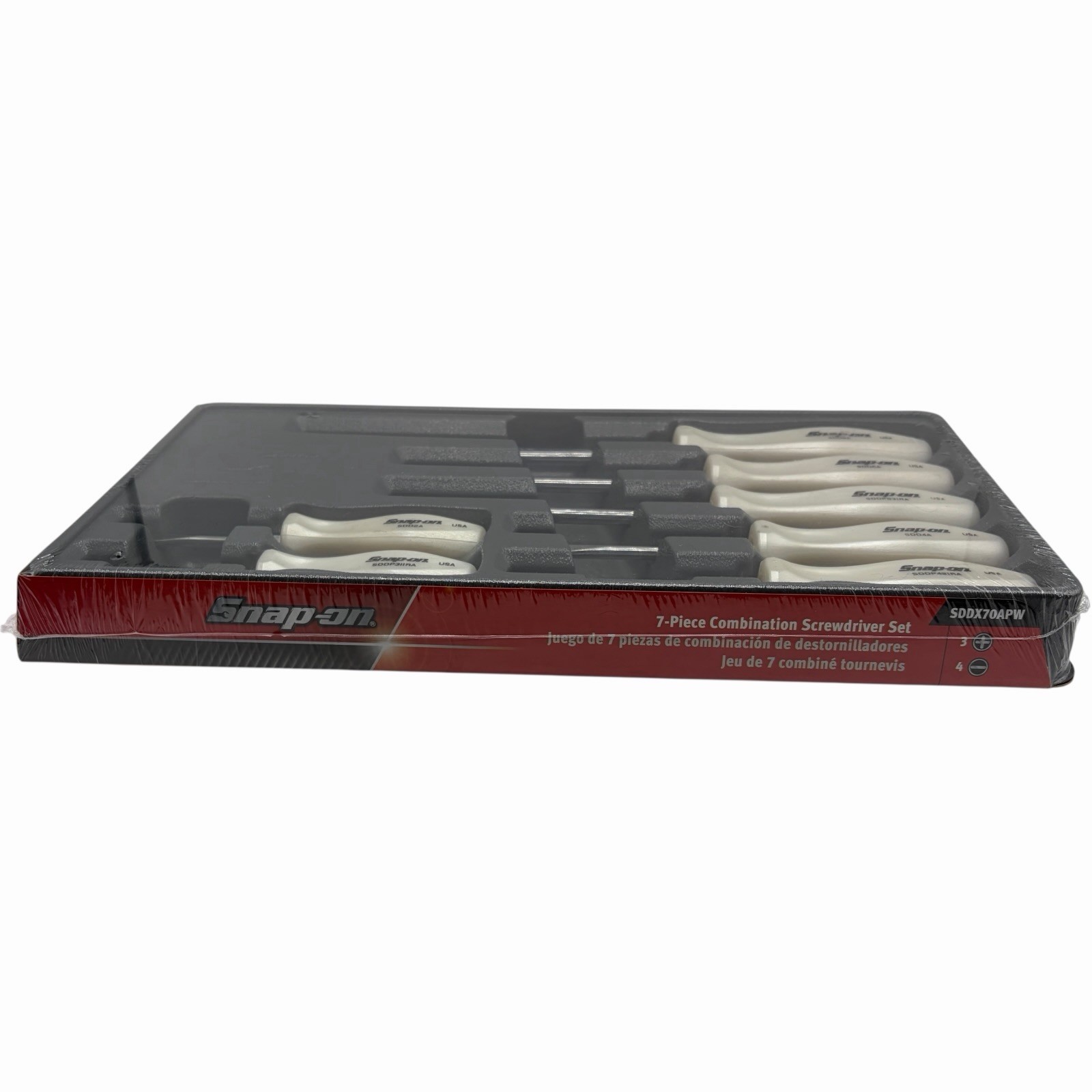 Snap On Tools Pearl White Hard Handle Combination Screwdriver Set SDDX70APW
