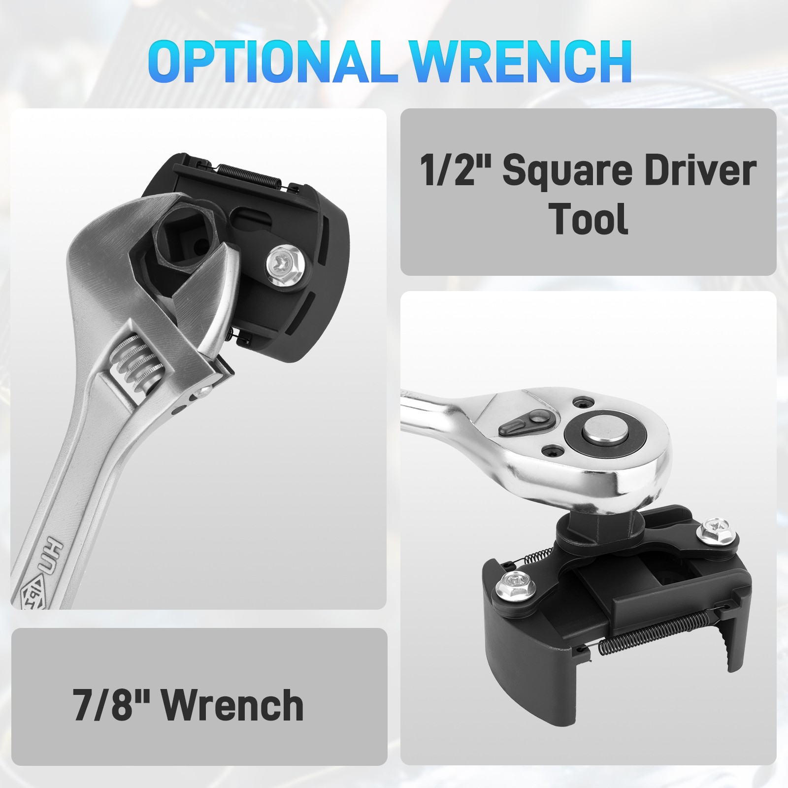 Universal Adjustable Oil Filter Wrench Set for 60mm-80mm Removal Tool Cap 1/2″