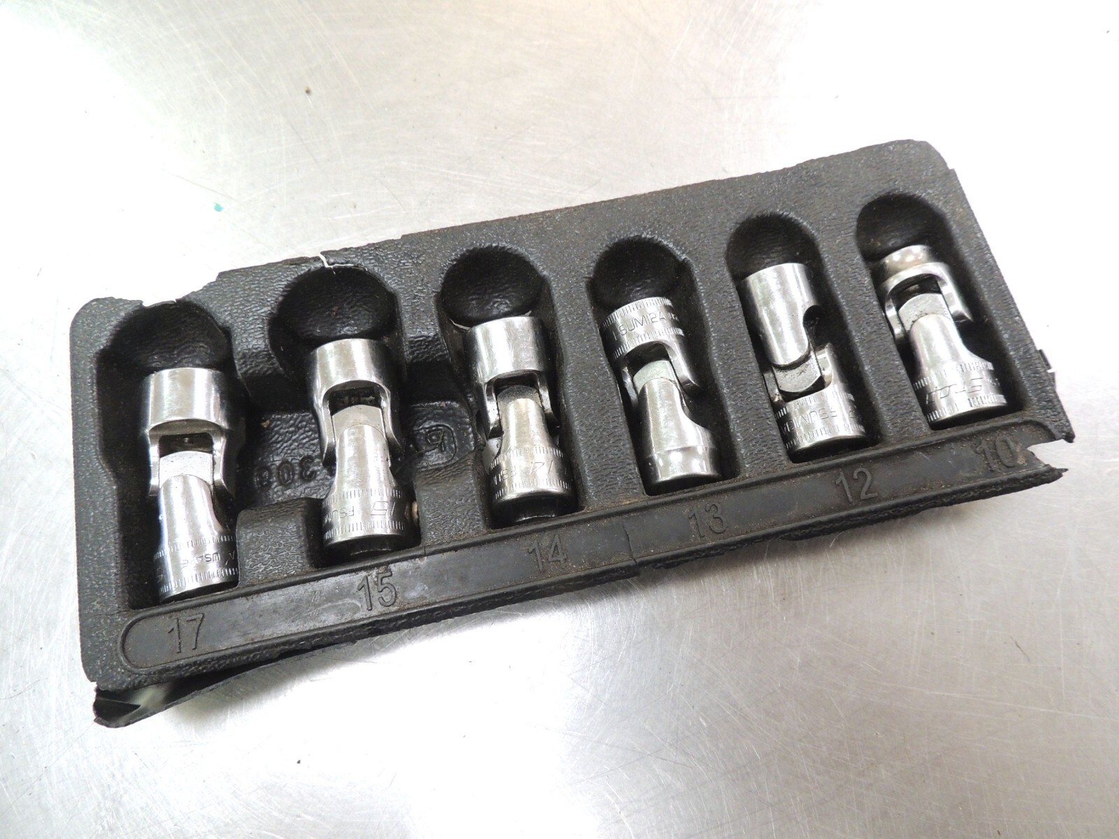 SNAP-ON 3/8″ 206FSUM 6 PC 10 12 13 14 15 17 METRIC SWIVEL SOCKET SET