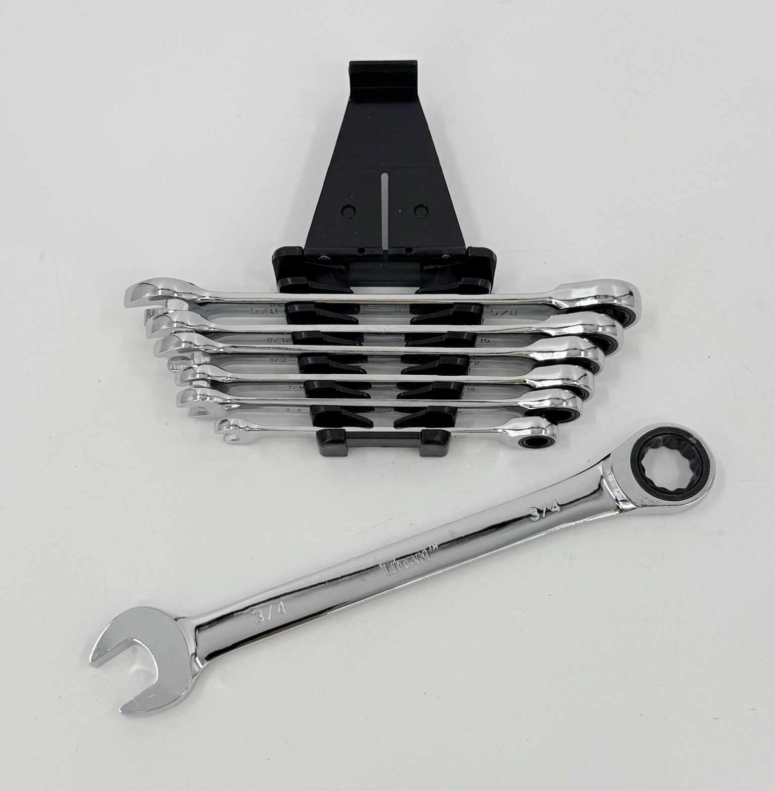 Titan Tools 17350 Combination Ratcheting Wrench Set 7 Piece SAE NEW NWOP