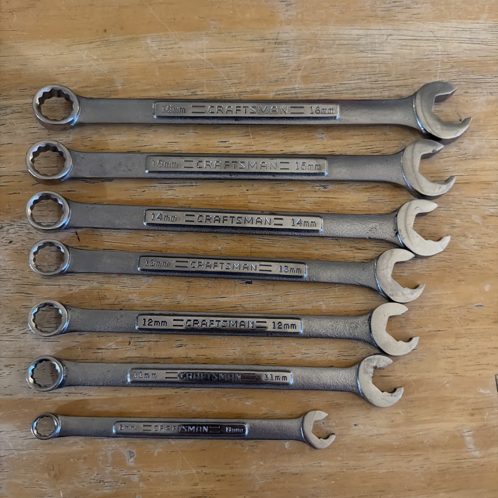 7 Craftsman Professional VA Speed Wrenches 8/11/12/13/14/15/16 MM USA Used Lot