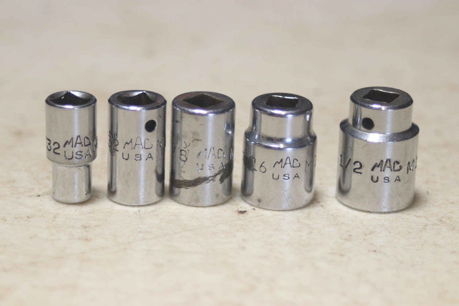 MAC Tools 1/4 Inch Drive Socket Lot 27 Pieces ALL Different SAE Metric