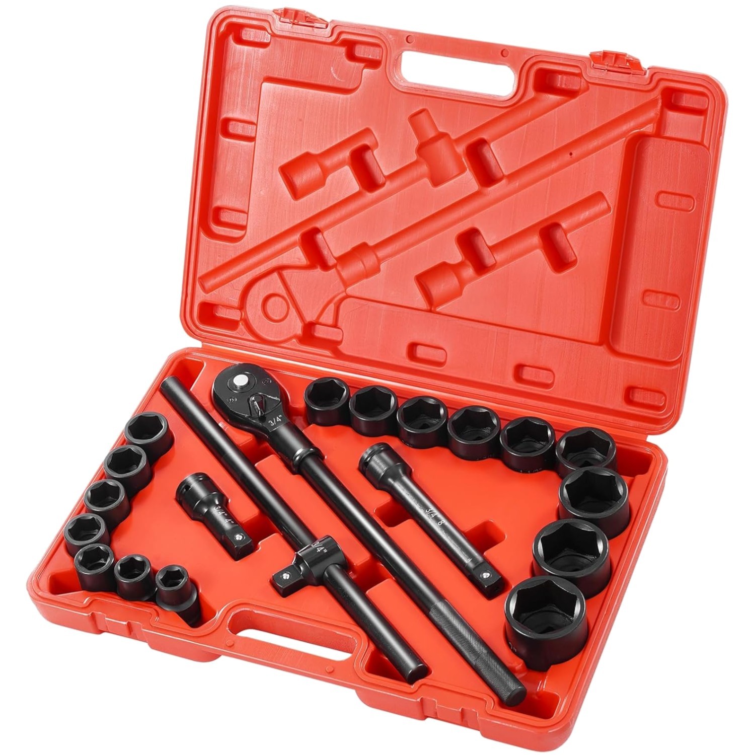 Impact Socket Set 3/4″ Drive, Easy-to-Read Size Markings
