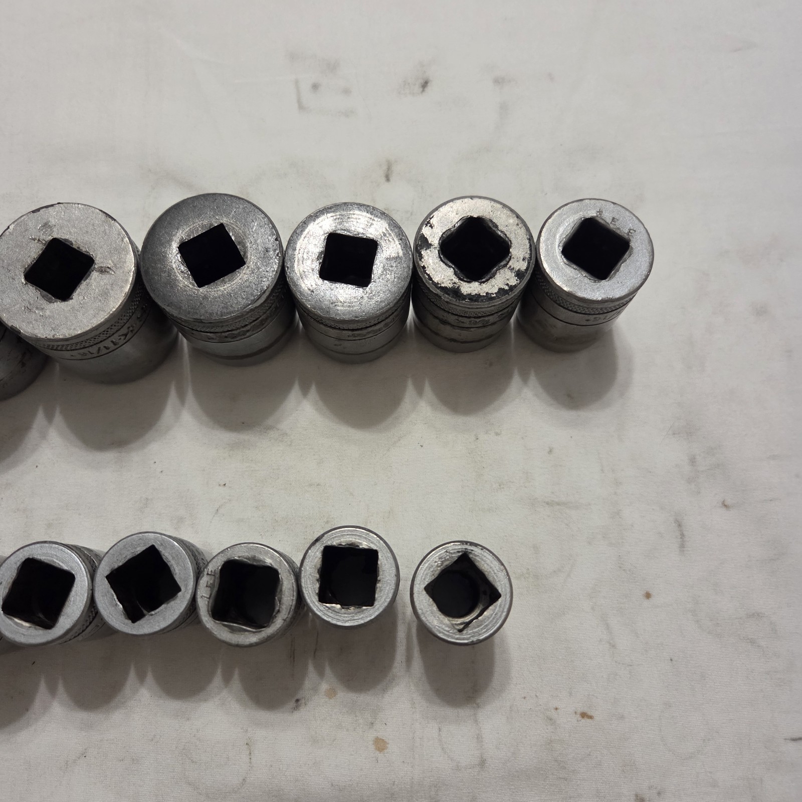 Vintage SK Tools 14pc 7/16″ – 1-3/16″ 12pt SAE Socket Set 1/2″ Drive Made In USA