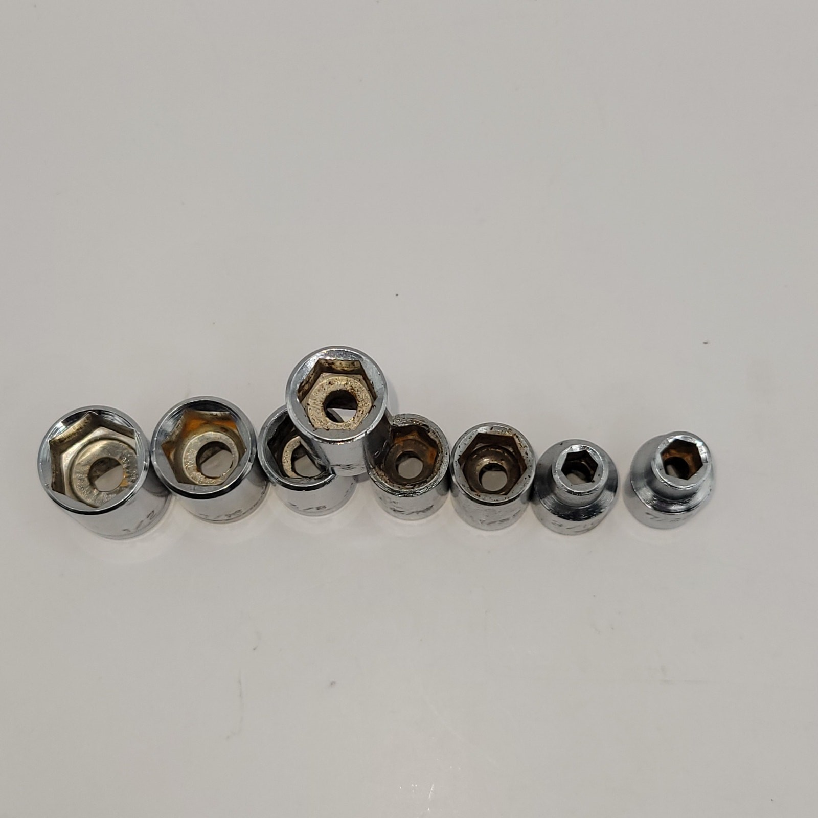 8 X 1/4″ drive sockets 6 Point SAE 1/2″ 7/16″ 3/8″(2) 5/16″ 11/32″ 3/16″ 7/32″