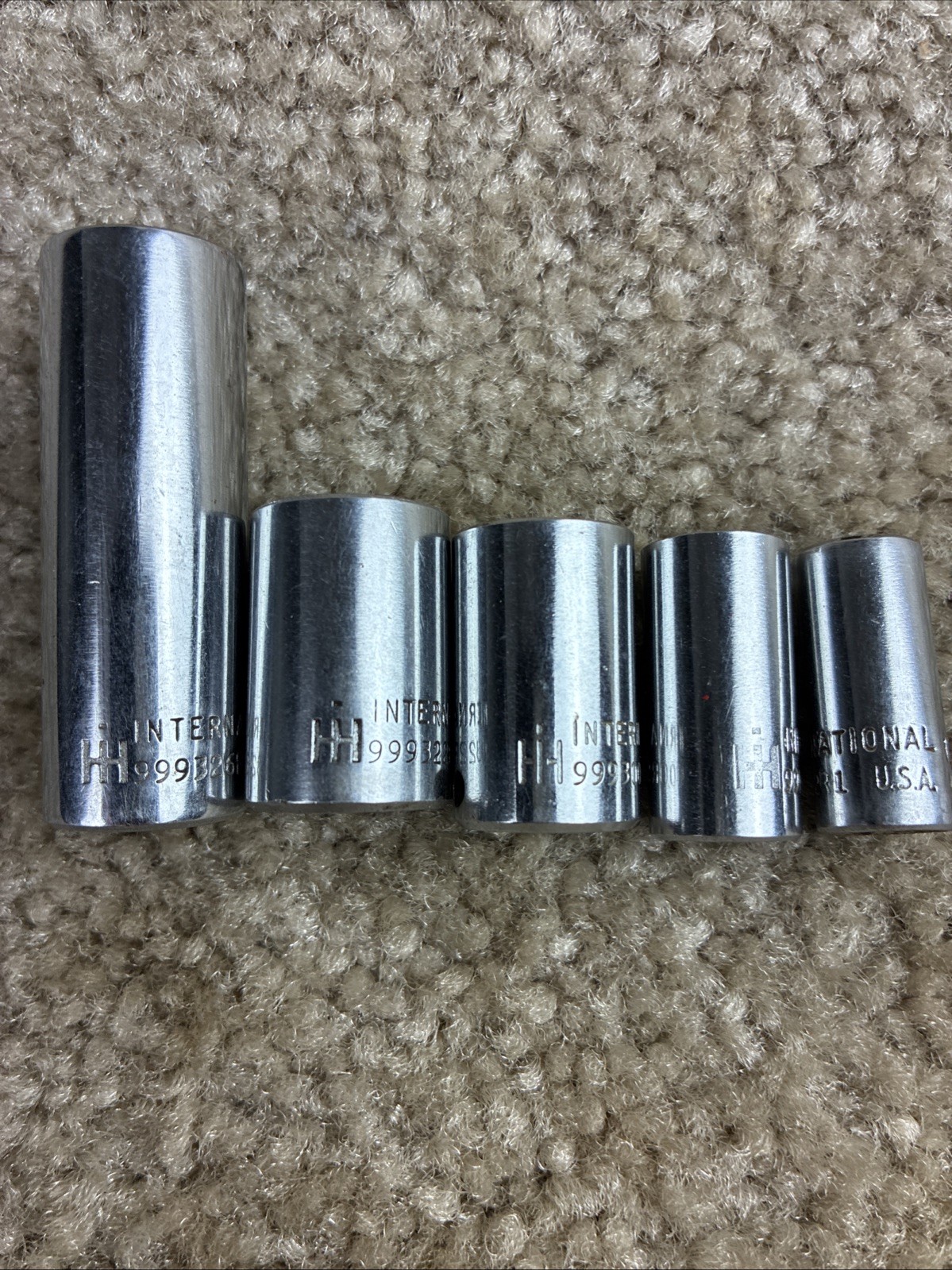 International Harvester 1/4 Drive 5pc.Socket Set SAE Good Condition